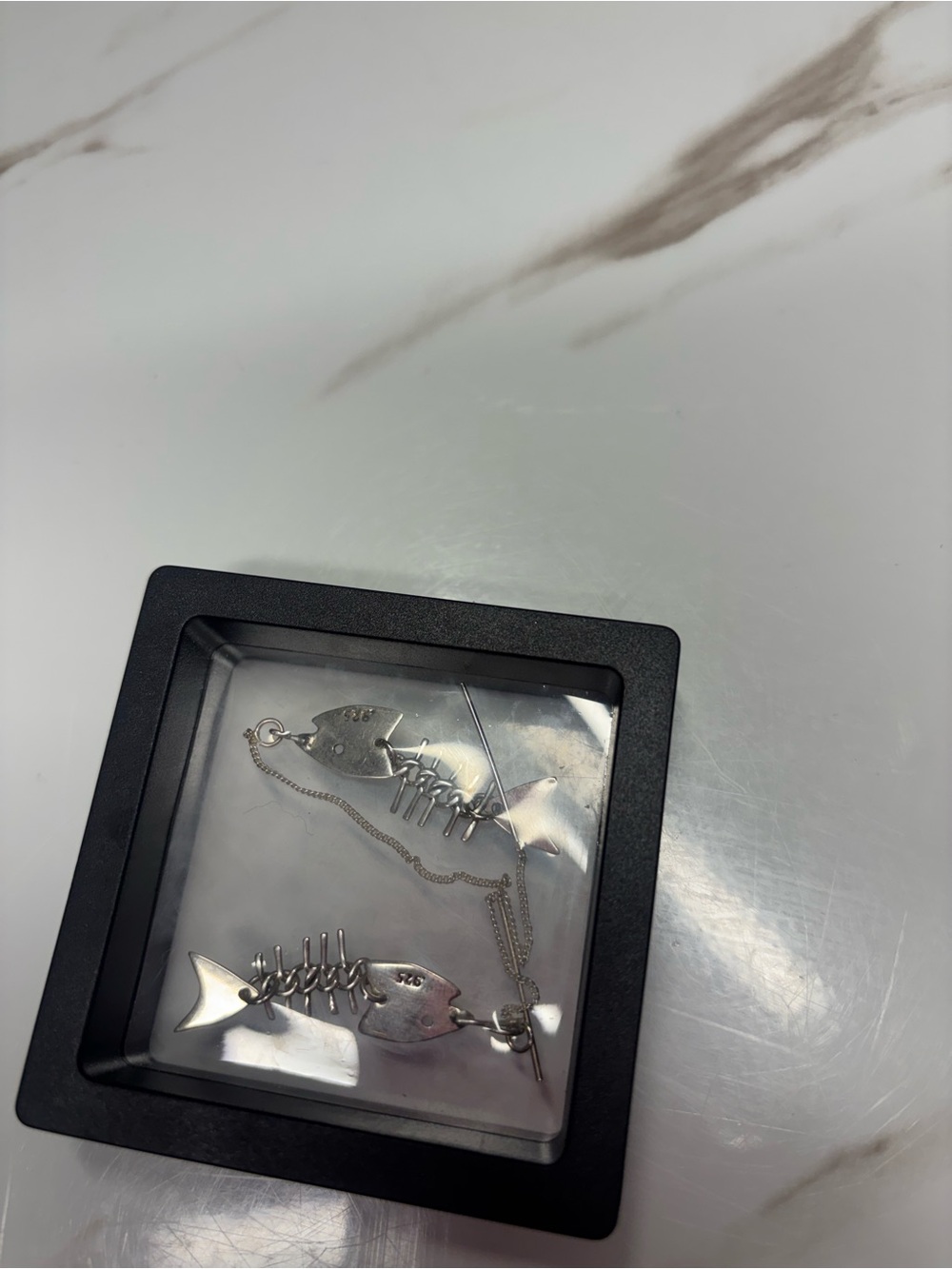 925 Silver Fishbone Threader Earring - Silver - Picture 2 of 5